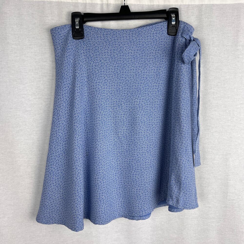 Brandy Melville Wrap Skirt Genevieve Mini Blue Dainty Floral Coquette Flirty